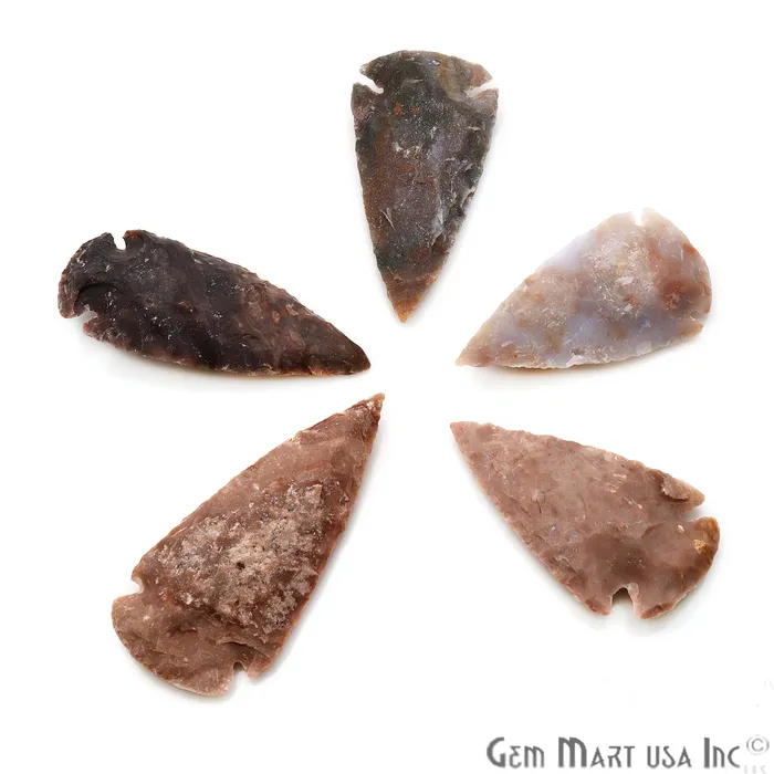 5pc Lot Arrowhead Cut Gemstones 55x27mm Handcrafted Stone Loose Gemstone DIY Pendant DIY Jewelry GemmartUSA Necklaces