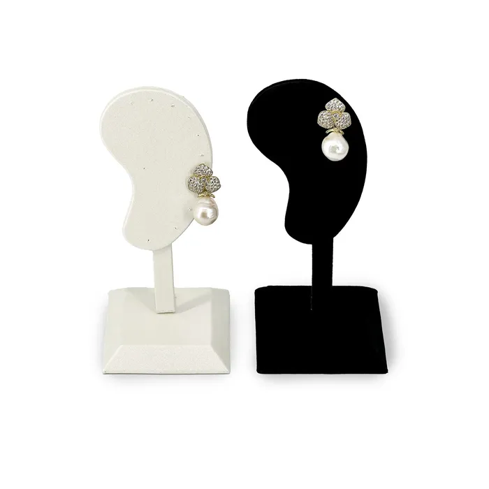 6 12 Light Beige Burlap Ear Shaped Earring Display Stand JPIDisplay Earrings 6 12 Light Beige Burlap Ear Shaped Earring Display Stand JPIDisplay Earrings