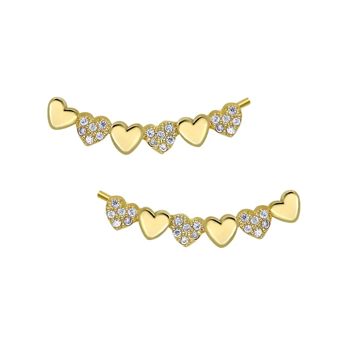 acemijewelry Earrings Heart Bouquet Ear Climber