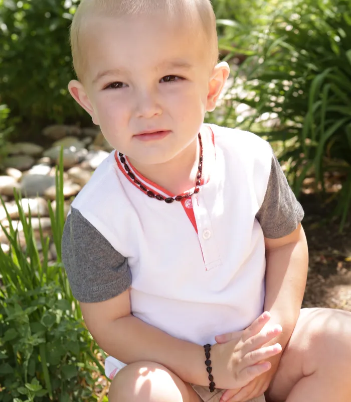 Amber Teething Bracelet for Teething Babies and Toddlers Dark Cherry Cherished Moments Jewelry Bracelets