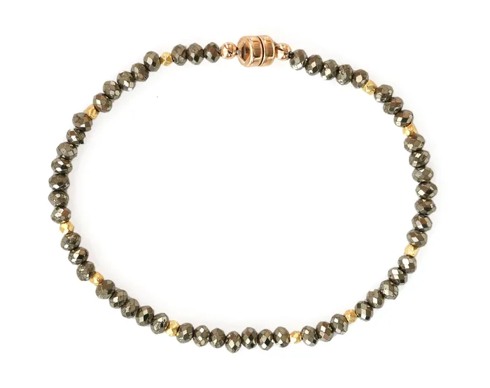 AVF Bracelets AVF Gold Pyrite Beaded Bracelet
