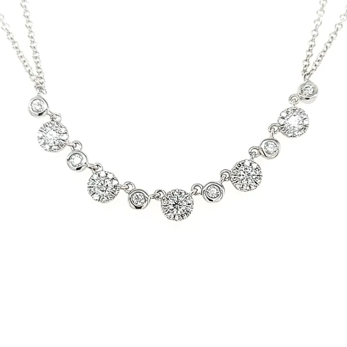 Bassali Necklaces Double Strand Diamond Row Necklace I159