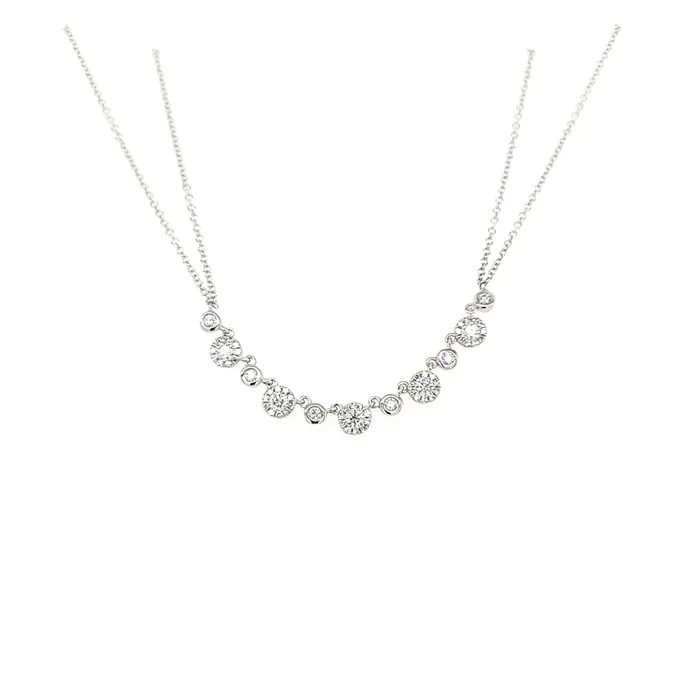 Bassali Necklaces Double Strand Diamond Row Necklace I159 Bassali Necklaces Double Strand Diamond Row Necklace I159