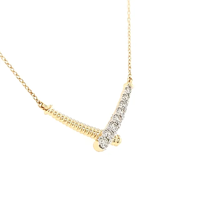 Bassali Necklaces Yellow Gold Diamond Crossover Necklace I7555