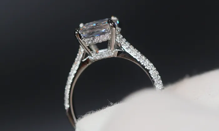 Big Carat Engagement Ring Cushion Cut Diamond Ring Womens Engagement Ring Lab Diamonds London Rings