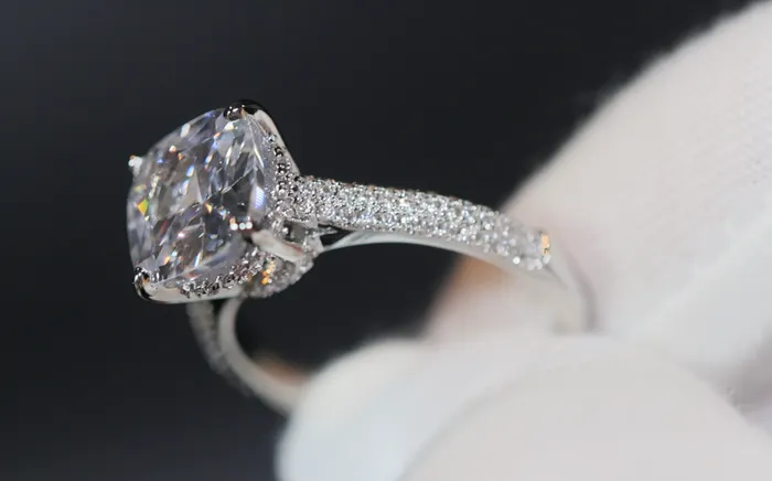 Big Carat Engagement Ring Cushion Cut Diamond Ring Womens Engagement Ring Lab Diamonds London Rings