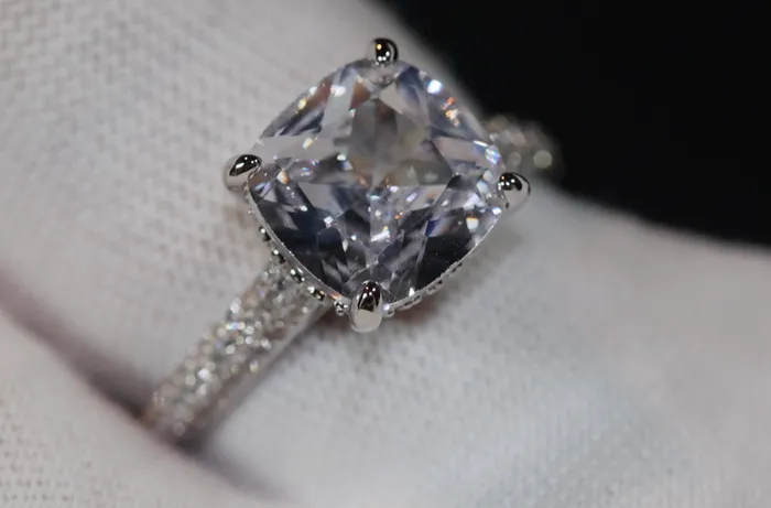 Big Carat Engagement Ring Cushion Cut Diamond Ring Womens Engagement Ring Lab Diamonds London Rings