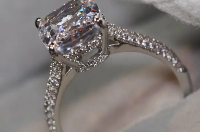 Big Carat Engagement Ring Cushion Cut Diamond Ring Womens Engagement Ring Lab Diamonds London Rings