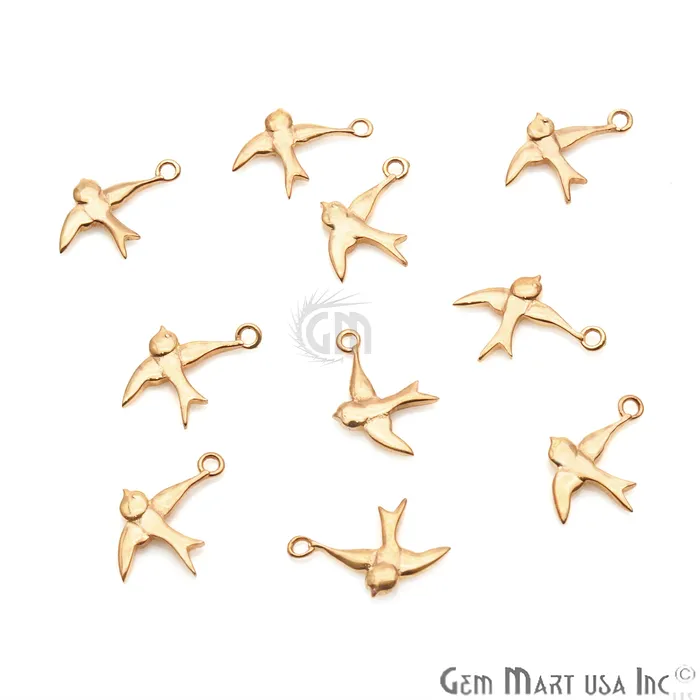 Bird Shape 16x10mm Gold Plated Finding Charm DIY Jewelry GemmartUSA Charm Necklaces Bird Shape 16x10mm Gold Plated Finding Charm DIY Jewelry GemmartUSA Charm Necklaces
