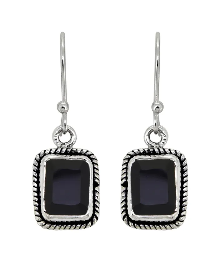 Black Onyx Solid 925 Sterling Silver Dangle Earrings Jewelry YoTreasure Earrings