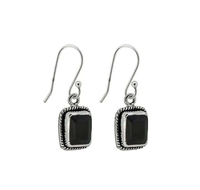 Black Onyx Solid 925 Sterling Silver Dangle Earrings Jewelry YoTreasure Earrings