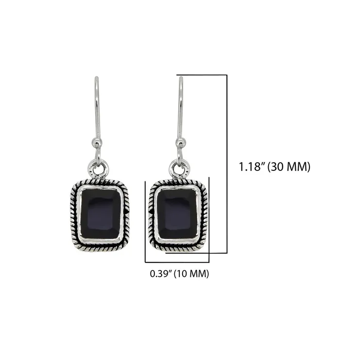 Black Onyx Solid 925 Sterling Silver Dangle Earrings Jewelry YoTreasure Earrings
