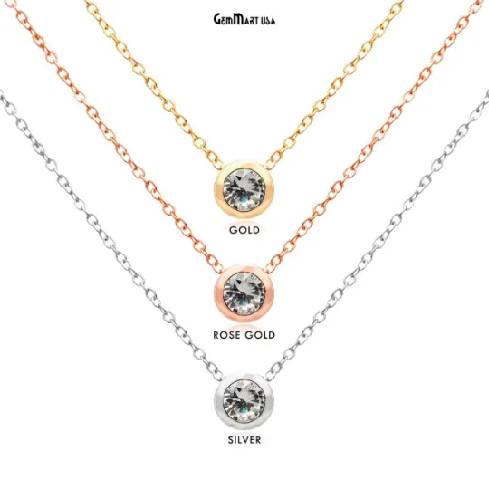 Bracelets GemMartUSA Cubic Zirconia Crystal Round 8mm Jewelry Pendant Charm Gemstone Bracelet Charm Bracelets GemMartUSA Cubic Zirconia Crystal Round 8mm Jewelry Pendant Charm Gemstone Bracelet Charm