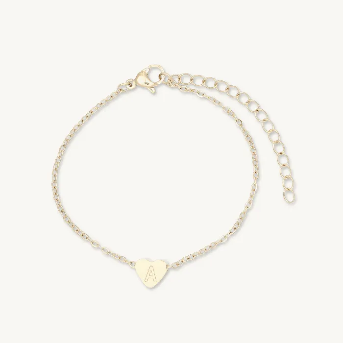 Bracelets The Heart Pendant Initial Letter Bracelet Camile Stone