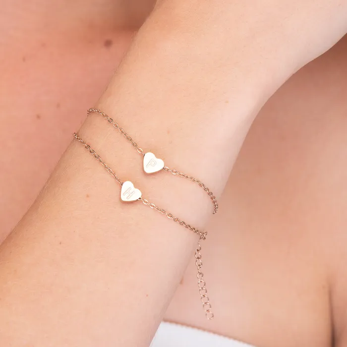 Bracelets The Heart Pendant Initial Letter Bracelet Camile Stone