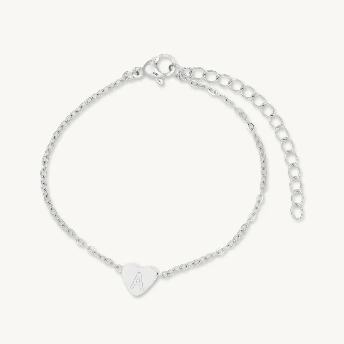 Bracelets The Heart Pendant Initial Letter Bracelet Camile Stone