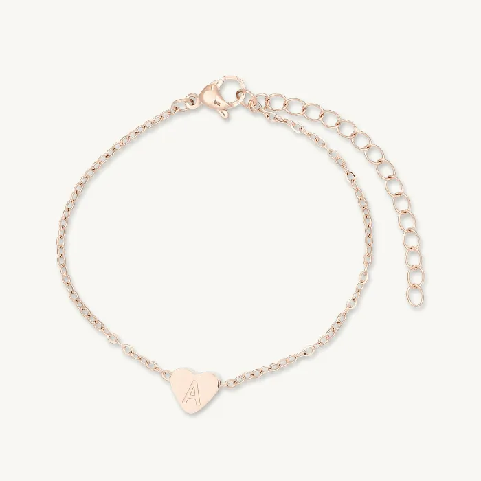 Bracelets The Heart Pendant Initial Letter Bracelet Camile Stone