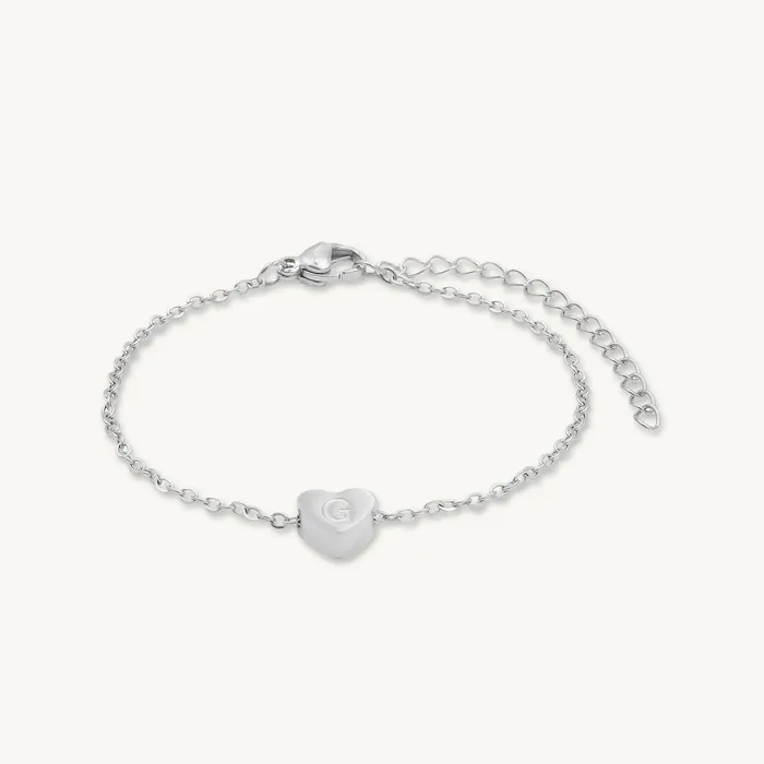 Bracelets The Heart Pendant Initial Letter Bracelet Camile Stone