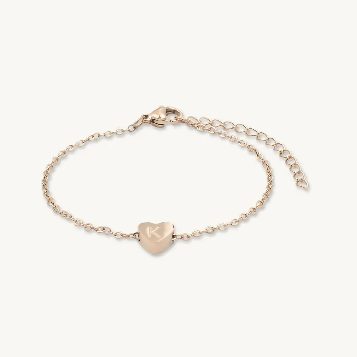 Bracelets The Heart Pendant Initial Letter Bracelet Camile Stone