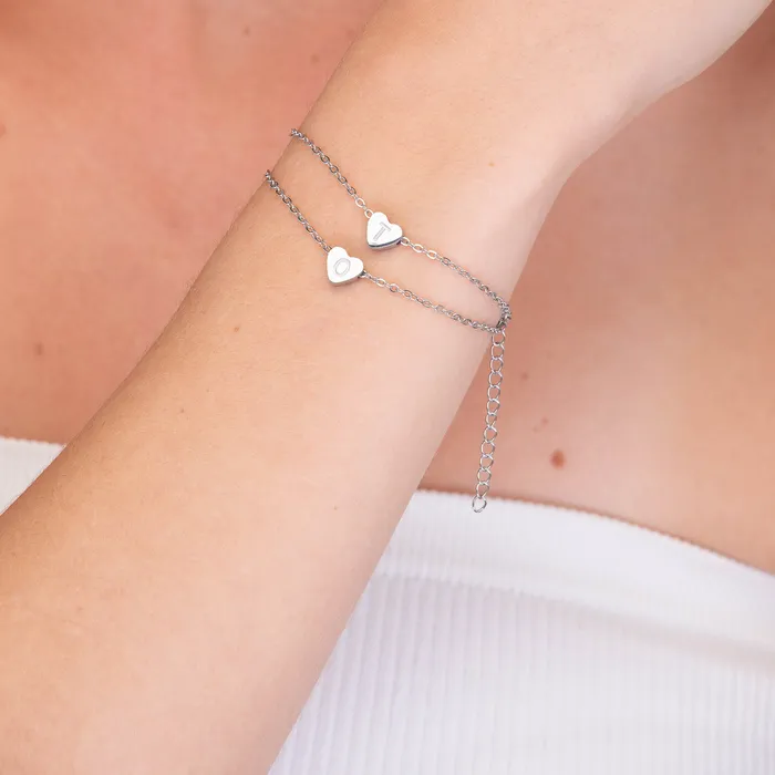Bracelets The Heart Pendant Initial Letter Bracelet Camile Stone
