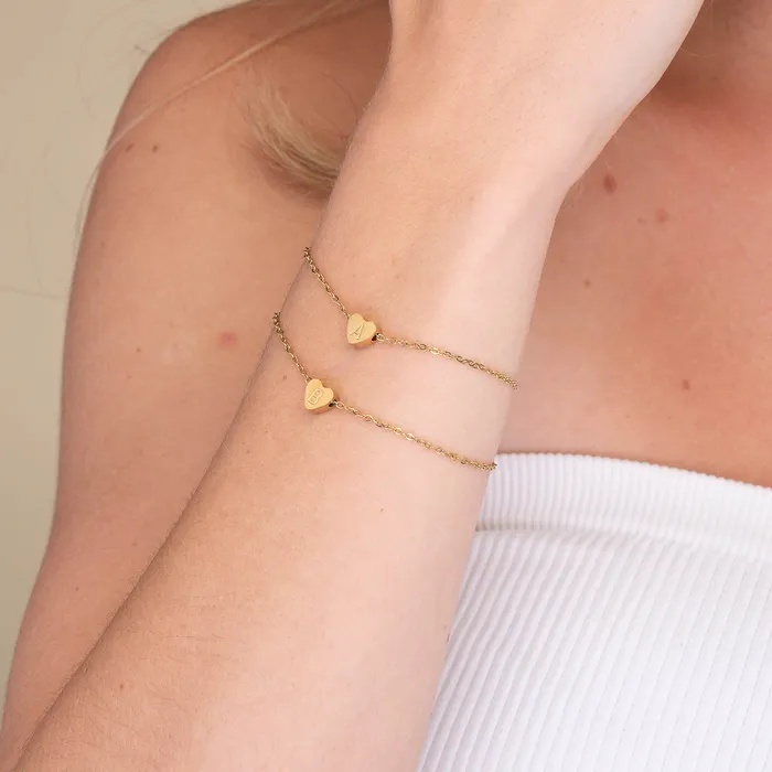Bracelets The Heart Pendant Initial Letter Bracelet Camile Stone