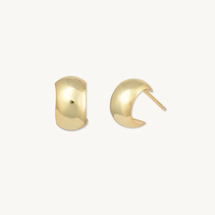 Camile Stone Earrings Classic Thick Huggie Earrings