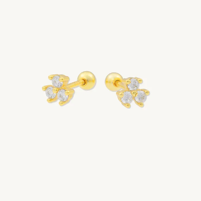 Camile Stone Earrings Lotus Sapphire Barbell Stud Cartilage Earrings