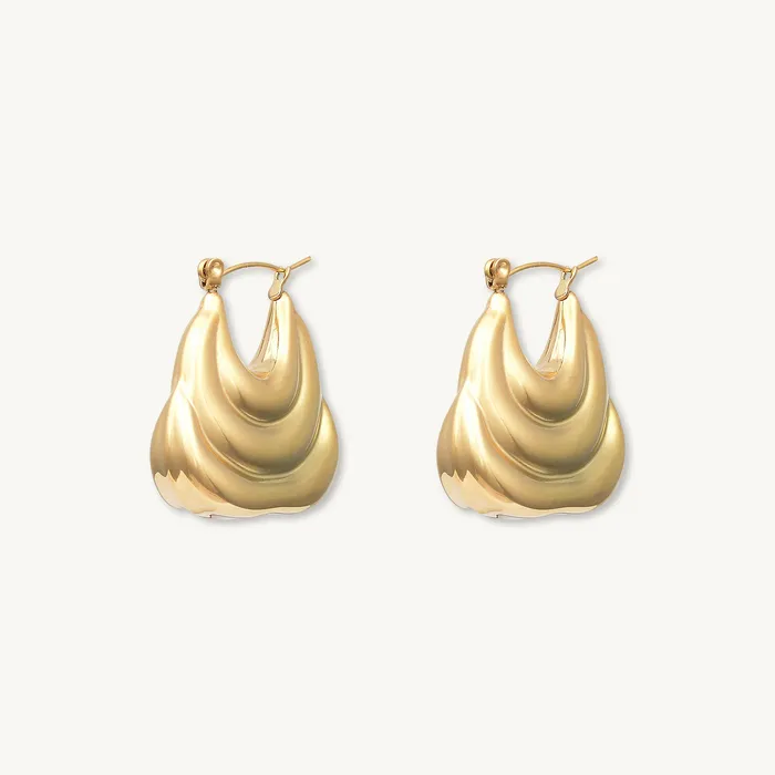 Camile Stone Earrings Naomi Dome Hoop Earrings