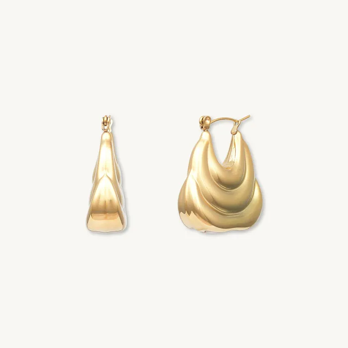 Camile Stone Earrings Naomi Dome Hoop Earrings