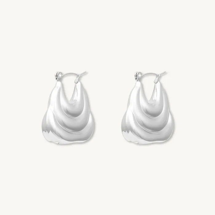 Camile Stone Earrings Naomi Dome Hoop Earrings