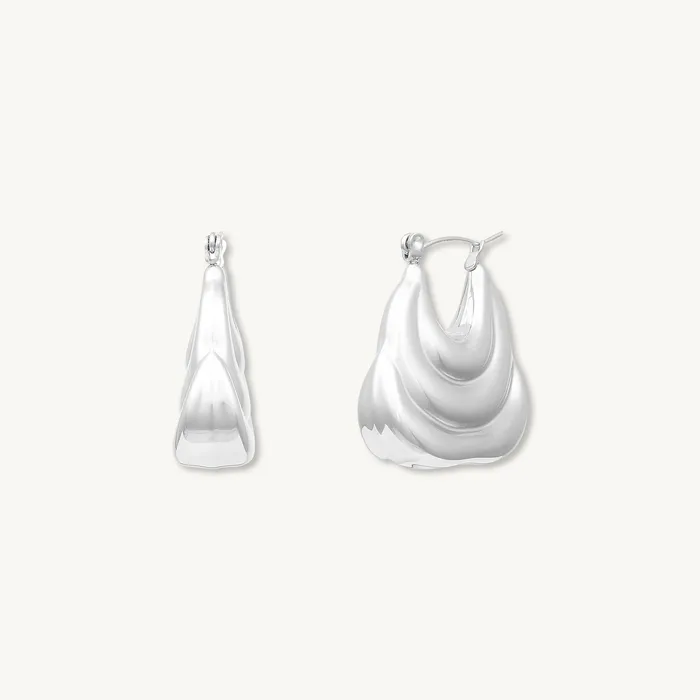 Camile Stone Earrings Naomi Dome Hoop Earrings