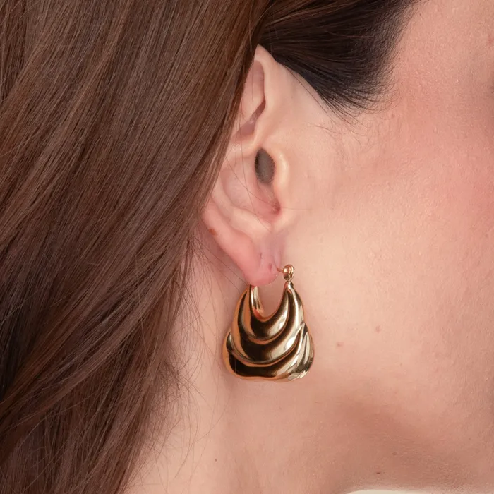 Camile Stone Earrings Naomi Dome Hoop Earrings