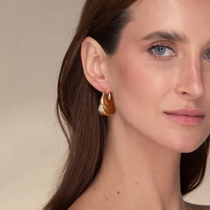 Camile Stone Earrings Naomi Dome Hoop Earrings