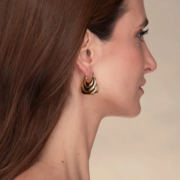 Camile Stone Earrings Naomi Dome Hoop Earrings