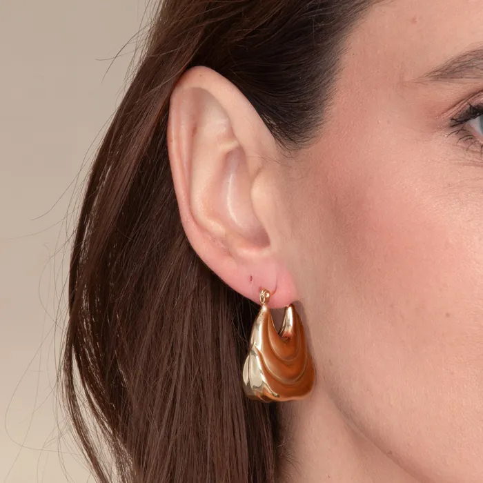 Camile Stone Earrings Naomi Dome Hoop Earrings