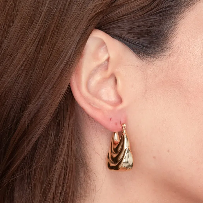 Camile Stone Earrings Naomi Dome Hoop Earrings
