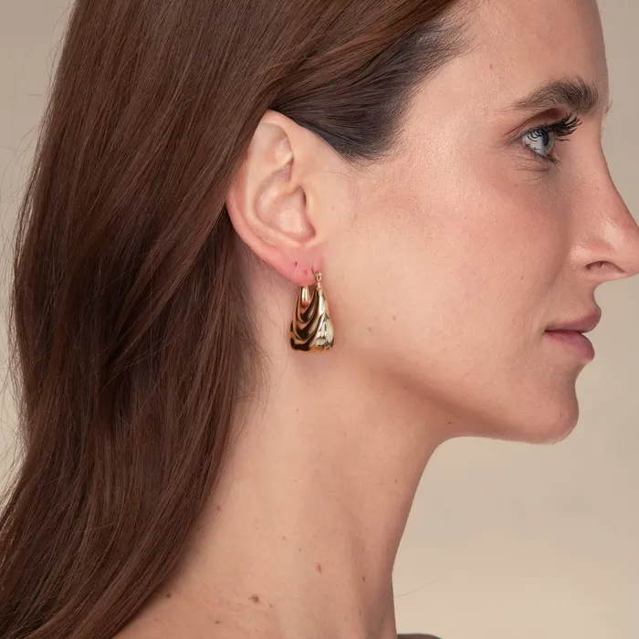 Camile Stone Earrings Naomi Dome Hoop Earrings