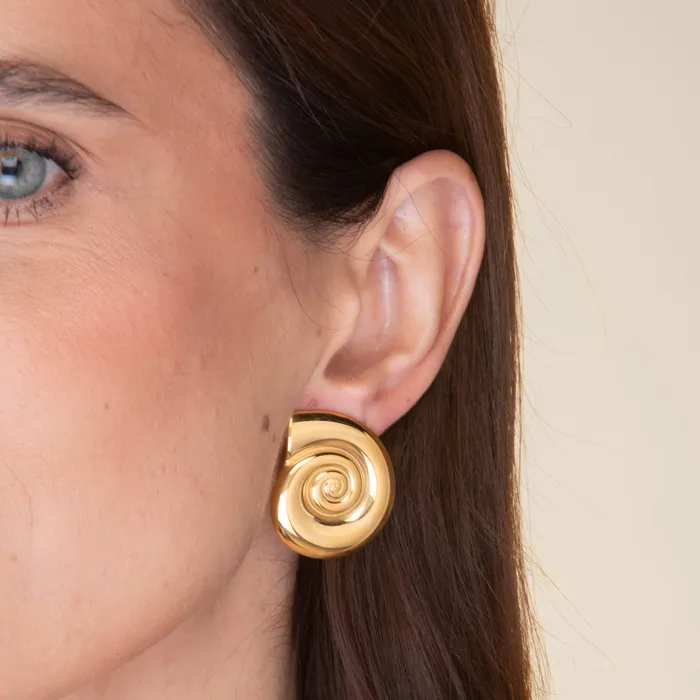Camile Stone Earrings Shell Statement Stud Earrings