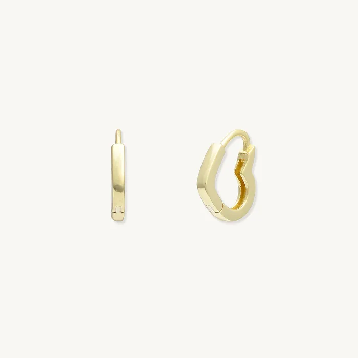 Camile Stone Heart Huggie Hoop Earrings Earrings
