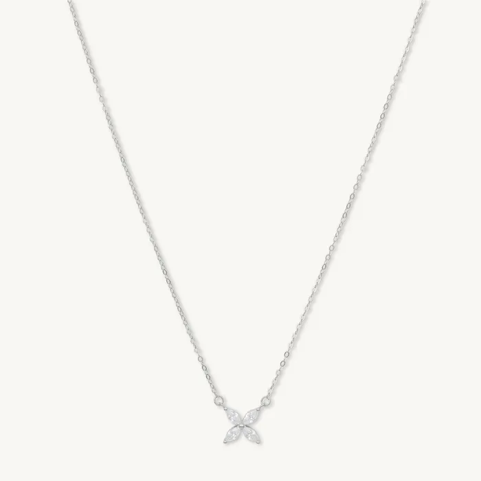 Camile Stone Necklaces Clover Marquise Sapphire Chain Necklace