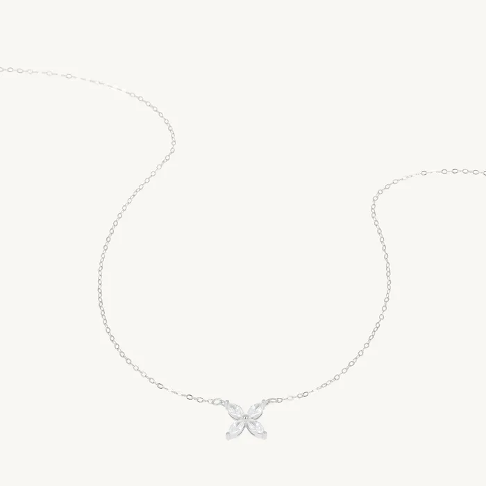 Camile Stone Necklaces Clover Marquise Sapphire Chain Necklace