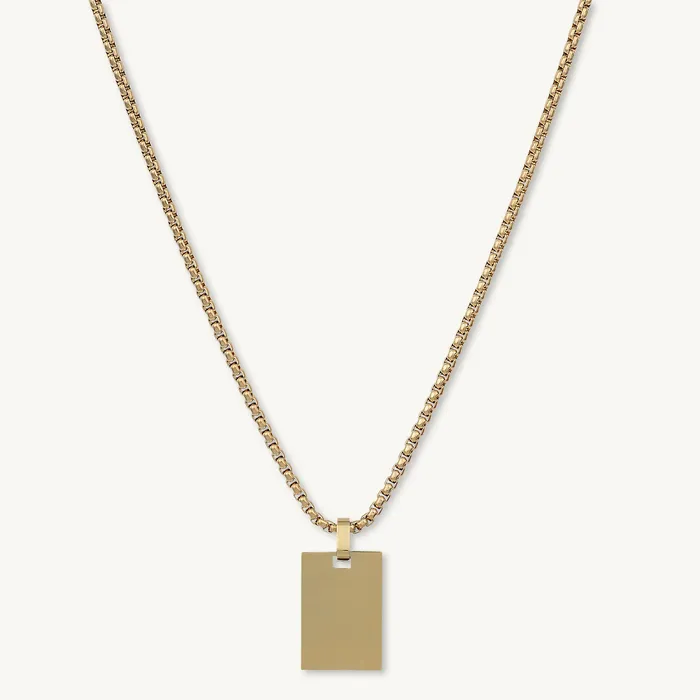 Camile Stone Statement Tag Engraved Personalised Necklace Necklaces