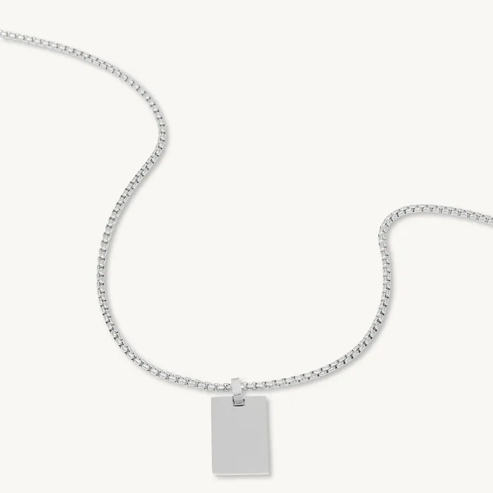 Camile Stone Statement Tag Engraved Personalised Necklace Necklaces