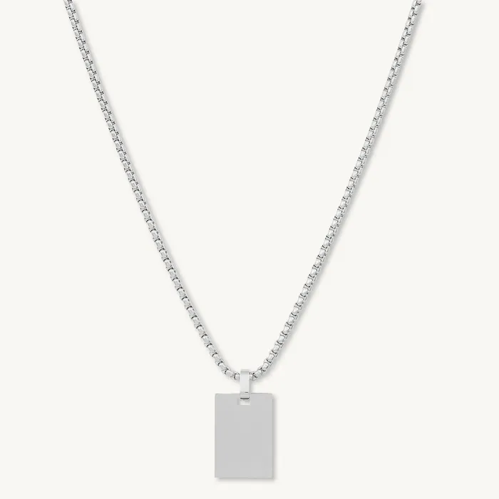 Camile Stone Statement Tag Engraved Personalised Necklace Necklaces