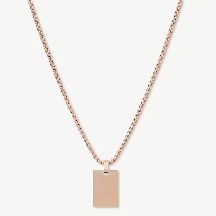 Camile Stone Statement Tag Engraved Personalised Necklace Necklaces
