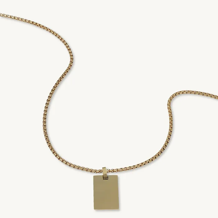 Camile Stone Statement Tag Engraved Personalised Necklace Necklaces