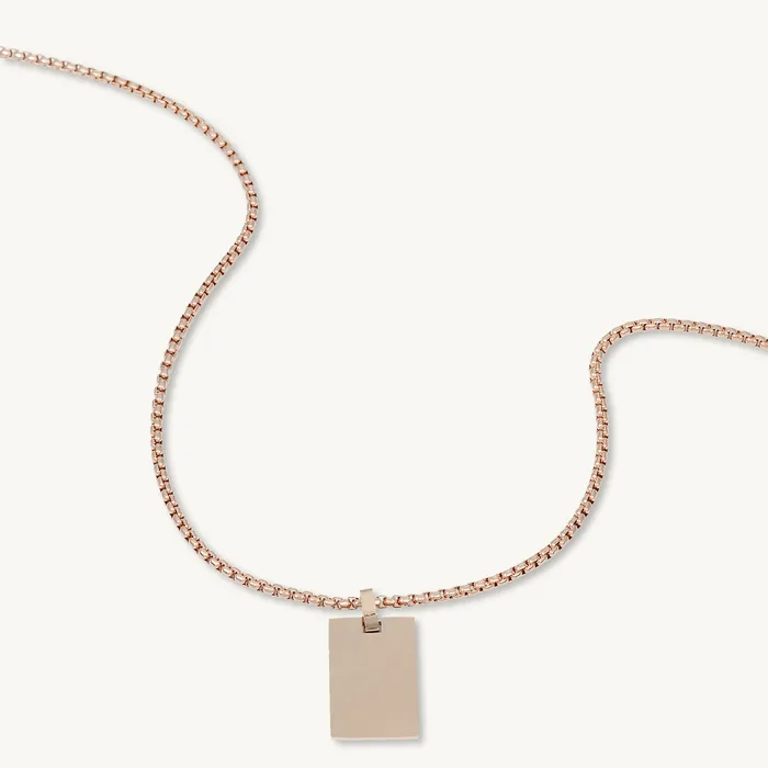 Camile Stone Statement Tag Engraved Personalised Necklace Necklaces