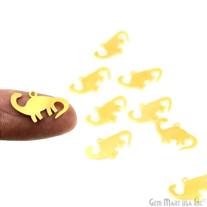 Charm Necklaces GemMartUSA Dinosaur Charm Laser Finding Gold Plated Charm For Bracelets Pendants Charm Necklaces GemMartUSA Dinosaur Charm Laser Finding Gold Plated Charm For Bracelets Pendants
