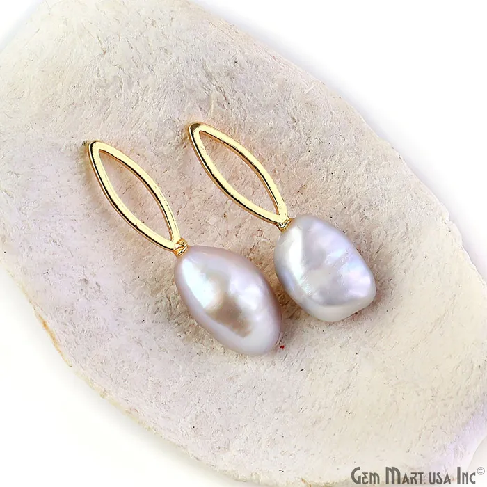 Charm Necklaces GemMartUSA Freshwater Baroque Black Pearl Charm Gold Marquise Loop 25x8mm 1pair Charm Necklaces GemMartUSA Freshwater Baroque Black Pearl Charm Gold Marquise Loop 25x8mm 1pair