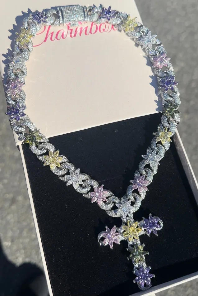 CharmBox Necklaces Infinity Flower Cross Necklace